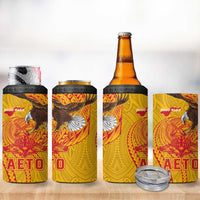 American Samoa Fautasi Race 4 in 1 Can Cooler Tumbler Aeto Pago Pago with Eagle Samoan Tribal Patterns