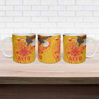 American Samoa Fautasi Race Ceramic Mug Aeto Pago Pago with Eagle Samoan Tribal Patterns