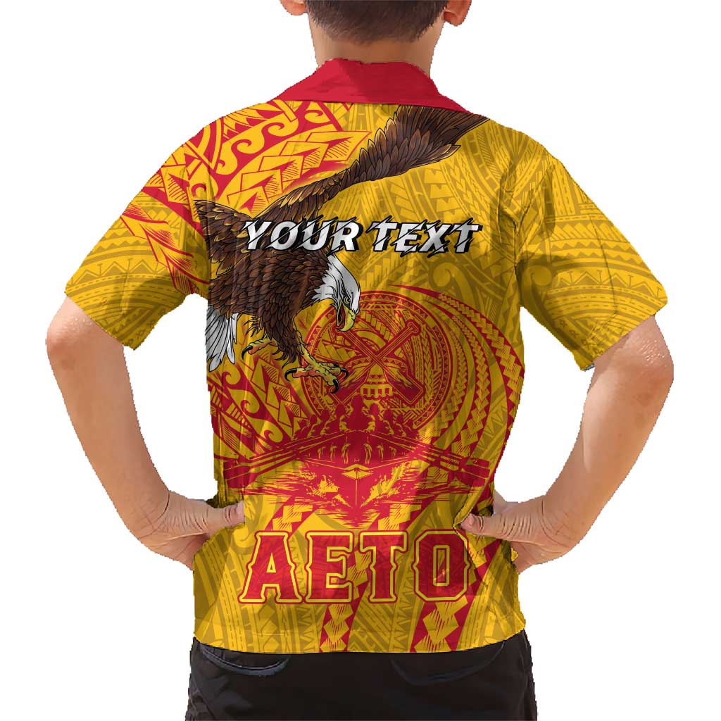 Personalized American Samoa Fautasi Race Family Matching Puletasi and Hawaiian Shirt Aeto Pago Pago with Eagle Samoan Tribal Patterns