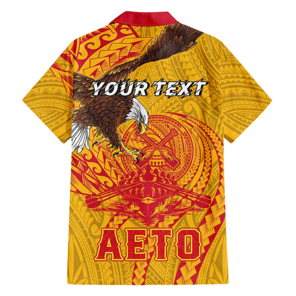 Personalized American Samoa Fautasi Race Family Matching Summer Maxi Dress and Hawaiian Shirt Aeto Pago Pago with Eagle Samoan Tribal Patterns LT03 - Polynesian Pride