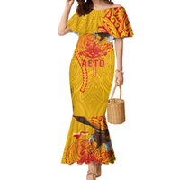 Personalized American Samoa Fautasi Race Mermaid Dress Aeto Pago Pago with Eagle Samoan Tribal Patterns