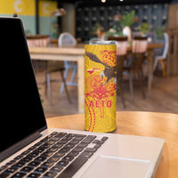 American Samoa Fautasi Race Skinny Tumbler Aeto Pago Pago with Eagle Samoan Tribal Patterns