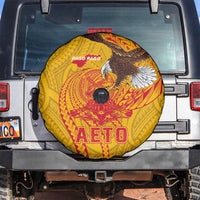 American Samoa Fautasi Race Spare Tire Cover Aeto Pago Pago with Eagle Samoan Tribal Patterns