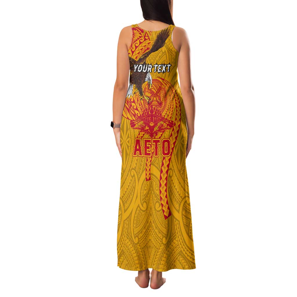 Personalized American Samoa Fautasi Race Tank Maxi Dress Aeto Pago Pago with Eagle Samoan Tribal Patterns