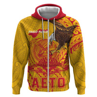 Personalized American Samoa Fautasi Race Zip Hoodie Aeto Pago Pago with Eagle Samoan Tribal Patterns
