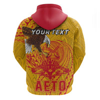 Personalized American Samoa Fautasi Race Zip Hoodie Aeto Pago Pago with Eagle Samoan Tribal Patterns