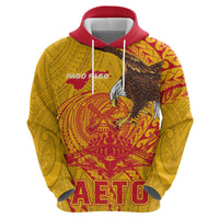 Personalized American Samoa Fautasi Race Zip Hoodie Aeto Pago Pago with Eagle Samoan Tribal Patterns