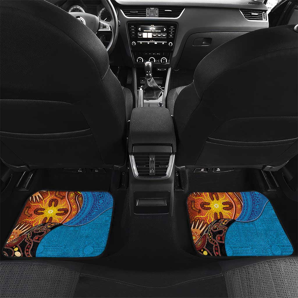 Fiji and Australia Together Car Mats Tapa Tribal Tattoo mix Aboriginal Pattern