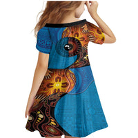 Fiji and Australia Together Family Matching Mermaid Dress and Hawaiian Shirt Tapa Tribal Tattoo mix Aboriginal Pattern LT03 - Polynesian Pride