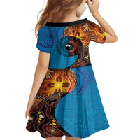 Fiji and Australia Together Family Matching Tank Maxi Dress and Hawaiian Shirt Tapa Tribal Tattoo mix Aboriginal Pattern LT03 - Polynesian Pride