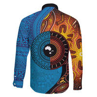 Fiji and Australia Together Family Matching Tank Maxi Dress and Hawaiian Shirt Tapa Tribal Tattoo mix Aboriginal Pattern LT03 - Polynesian Pride