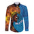 Fiji and Australia Together Long Sleeve Button Shirt Tapa Tribal Tattoo mix Aboriginal Pattern
