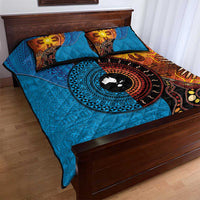 Fiji and Australia Together Quilt Bed Set Tapa Tribal Tattoo mix Aboriginal Pattern