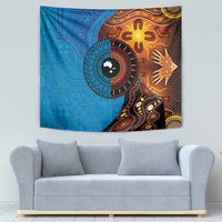 Fiji and Australia Together Tapestry Tapa Tribal Tattoo mix Aboriginal Pattern