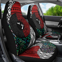 Tonga and New Zealand Together Car Seat Cover Tongan Kupesi Ngatu Tattoo and Maori Paua Shell Pattern LT03 - Polynesian Pride