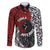 Tonga and New Zealand Together Family Matching Off The Shoulder Long Sleeve Dress and Hawaiian Shirt Tongan Kupesi Ngatu Tattoo and Maori Paua Shell Pattern