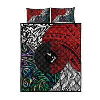 Tonga and New Zealand Together Quilt Bed Set Tongan Kupesi Ngatu Tattoo and Maori Paua Shell Pattern LT03 - Polynesian Pride