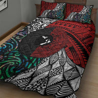 Tonga and New Zealand Together Quilt Bed Set Tongan Kupesi Ngatu Tattoo and Maori Paua Shell Pattern LT03 - Polynesian Pride