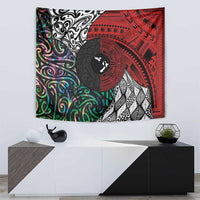 Tonga and New Zealand Together Tapestry Tongan Kupesi Ngatu Tattoo and Maori Paua Shell Pattern