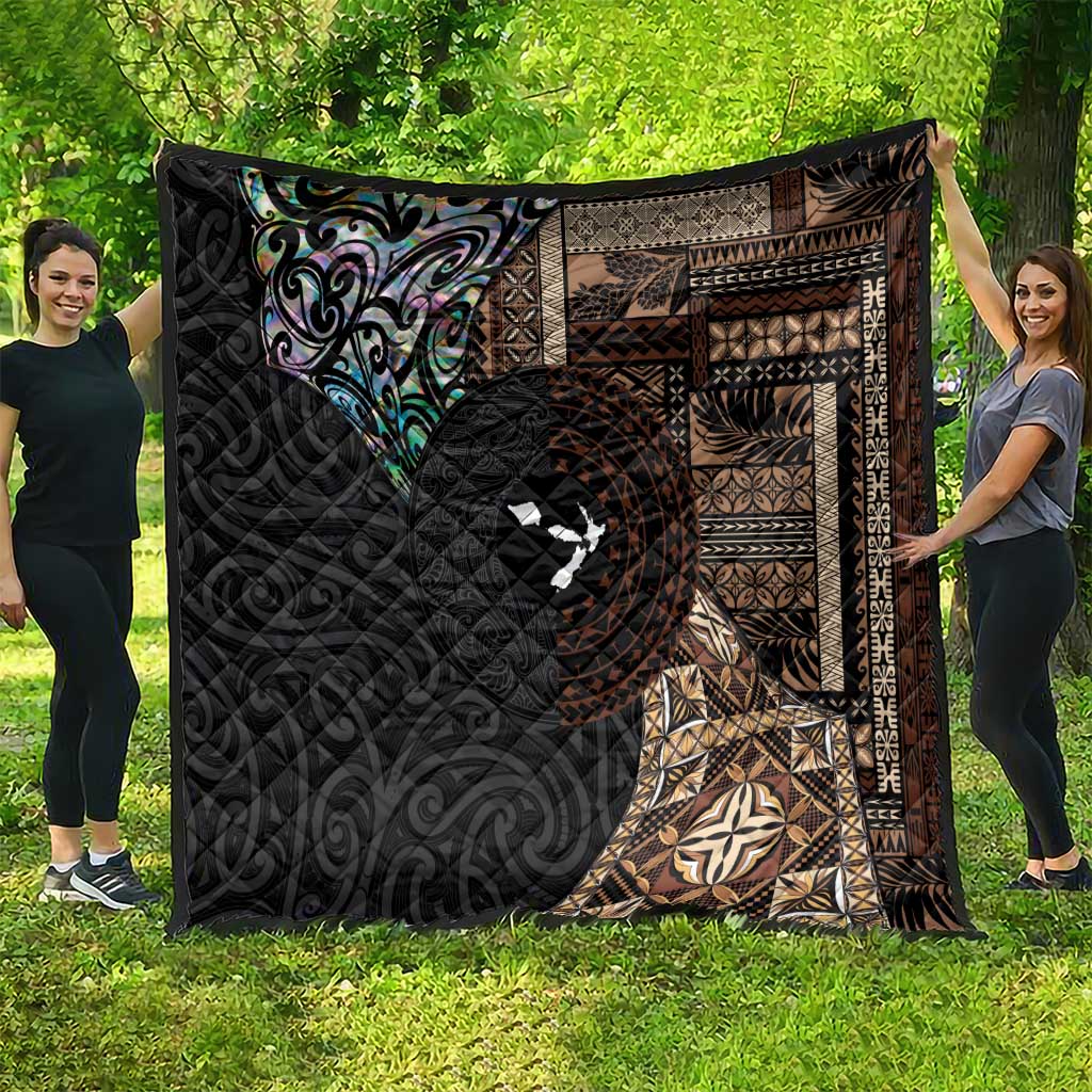 Samoa and New Zealand Together Quilt Siapo Motif and Maori Paua Shell Pattern