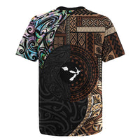 Samoa and New Zealand Together Rugby Jersey Siapo Motif and Maori Paua Shell Pattern LT03 - Polynesian Pride