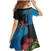 Fiji and New Zealand Together Family Matching Mermaid Dress and Hawaiian Shirt Tapa Maori Tattoo mix Tagimoucia and Pohutukawa LT03 - Polynesian Pride
