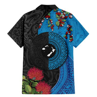 Fiji and New Zealand Together Family Matching Mermaid Dress and Hawaiian Shirt Tapa Maori Tattoo mix Tagimoucia and Pohutukawa LT03 - Polynesian Pride