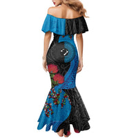 Fiji and New Zealand Together Family Matching Mermaid Dress and Hawaiian Shirt Tapa Maori Tattoo mix Tagimoucia and Pohutukawa LT03 - Polynesian Pride