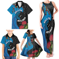 Fiji and New Zealand Together Family Matching Tank Maxi Dress and Hawaiian Shirt Tapa Maori Tattoo mix Tagimoucia and Pohutukawa LT03 - Polynesian Pride