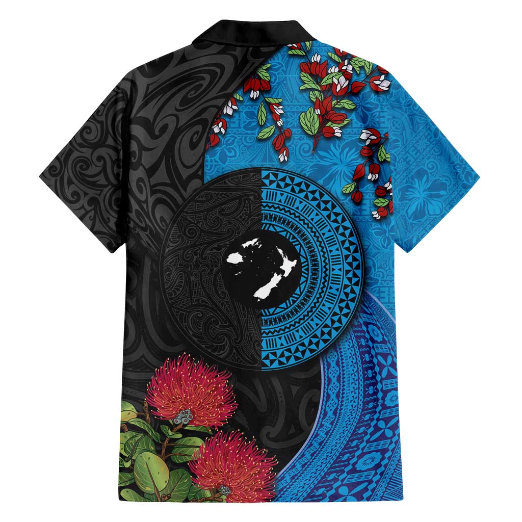 Fiji and New Zealand Together Family Matching Tank Maxi Dress and Hawaiian Shirt Tapa Maori Tattoo mix Tagimoucia and Pohutukawa LT03 - Polynesian Pride