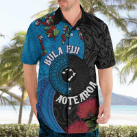 Fiji and New Zealand Together Hawaiian Shirt Tapa Maori Tattoo mix Tagimoucia and Pohutukawa LT03 - Polynesian Pride