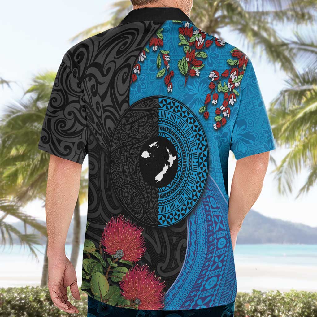 Fiji and New Zealand Together Hawaiian Shirt Tapa Maori Tattoo mix Tagimoucia and Pohutukawa LT03 - Polynesian Pride