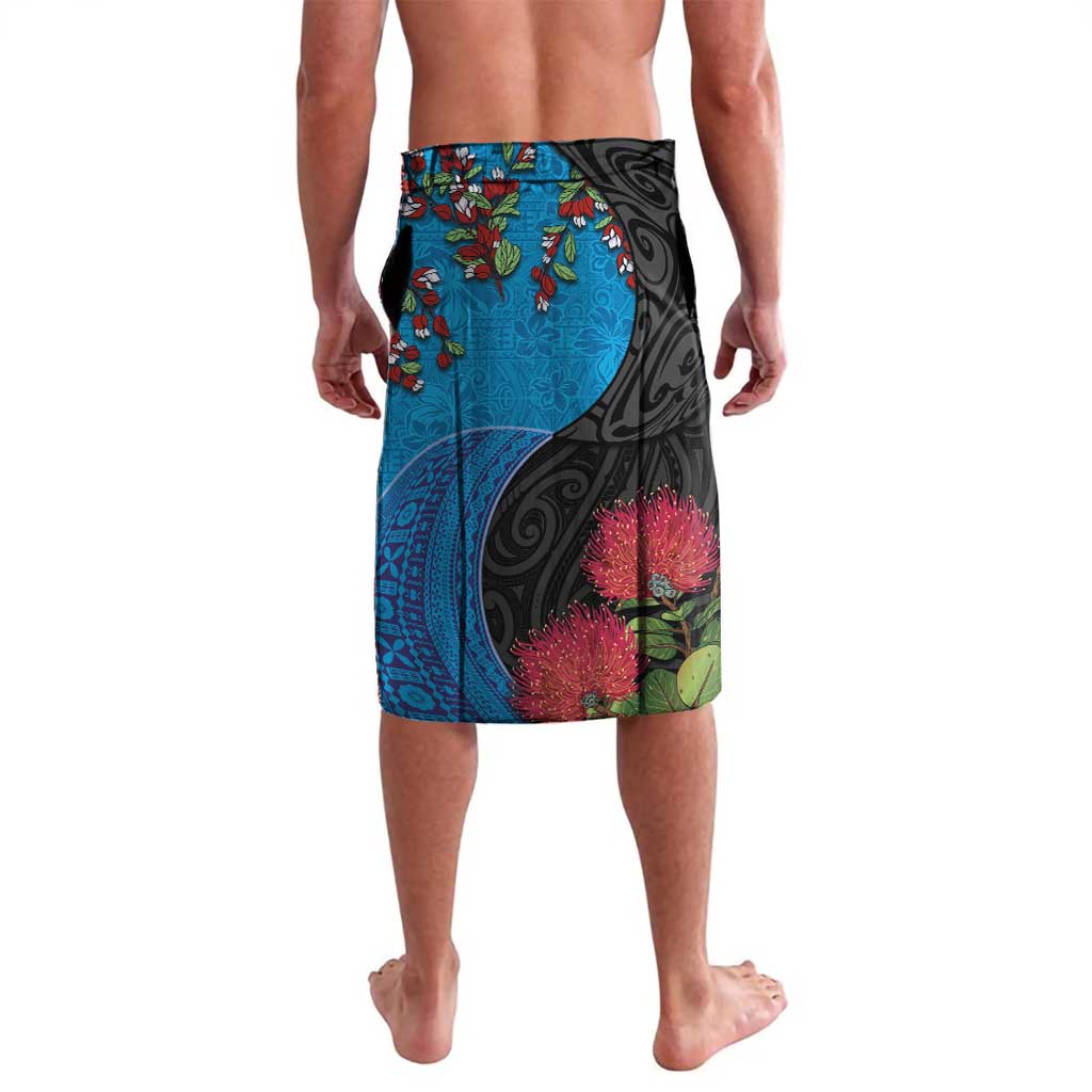 Fiji and New Zealand Together Lavalava Tapa Maori Tattoo mix Tagimoucia and Pohutukawa LT03 - Polynesian Pride
