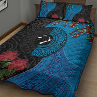Fiji and New Zealand Together Quilt Bed Set Tapa Maori Tattoo mix Tagimoucia and Pohutukawa LT03 - Polynesian Pride