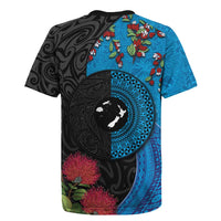Fiji and New Zealand Together Rugby Jersey Tapa Maori Tattoo mix Tagimoucia and Pohutukawa LT03 - Polynesian Pride
