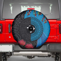 Fiji and New Zealand Together Spare Tire Cover Tapa Maori Tattoo mix Tagimoucia and Pohutukawa LT03 - Polynesian Pride