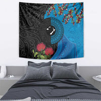 Fiji and New Zealand Together Tapestry Tapa Maori Tattoo mix Tagimoucia and Pohutukawa