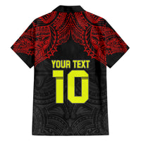 Custom Vitis Central Dabaris Rugby Family Matching Off Shoulder Long Sleeve Dress and Hawaiian Shirt Papua New Guinea Polynesian Tattoo LT03 - Polynesian Pride