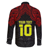 Custom Vitis Central Dabaris Rugby Family Matching Off Shoulder Long Sleeve Dress and Hawaiian Shirt Papua New Guinea Polynesian Tattoo LT03 - Polynesian Pride