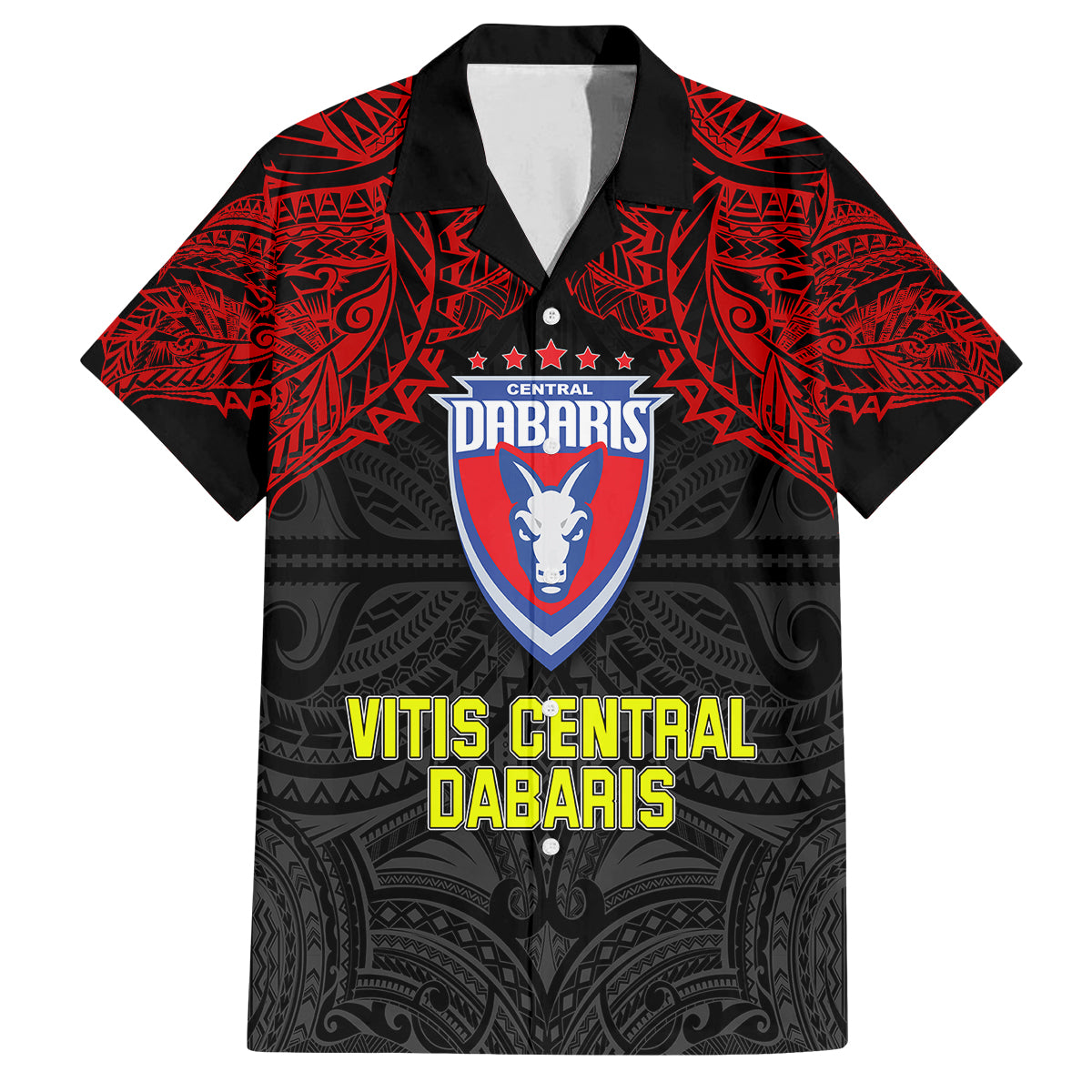 Custom Vitis Central Dabaris Rugby Family Matching Summer Maxi Dress and Hawaiian Shirt Papua New Guinea Polynesian Tattoo LT03 Dad's Shirt - Short Sleeve Red - Polynesian Pride