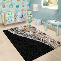 Tukenny Pattern Fijian War Clubs Mix Tapa Tribal Area Rug LT03 - Polynesian Pride