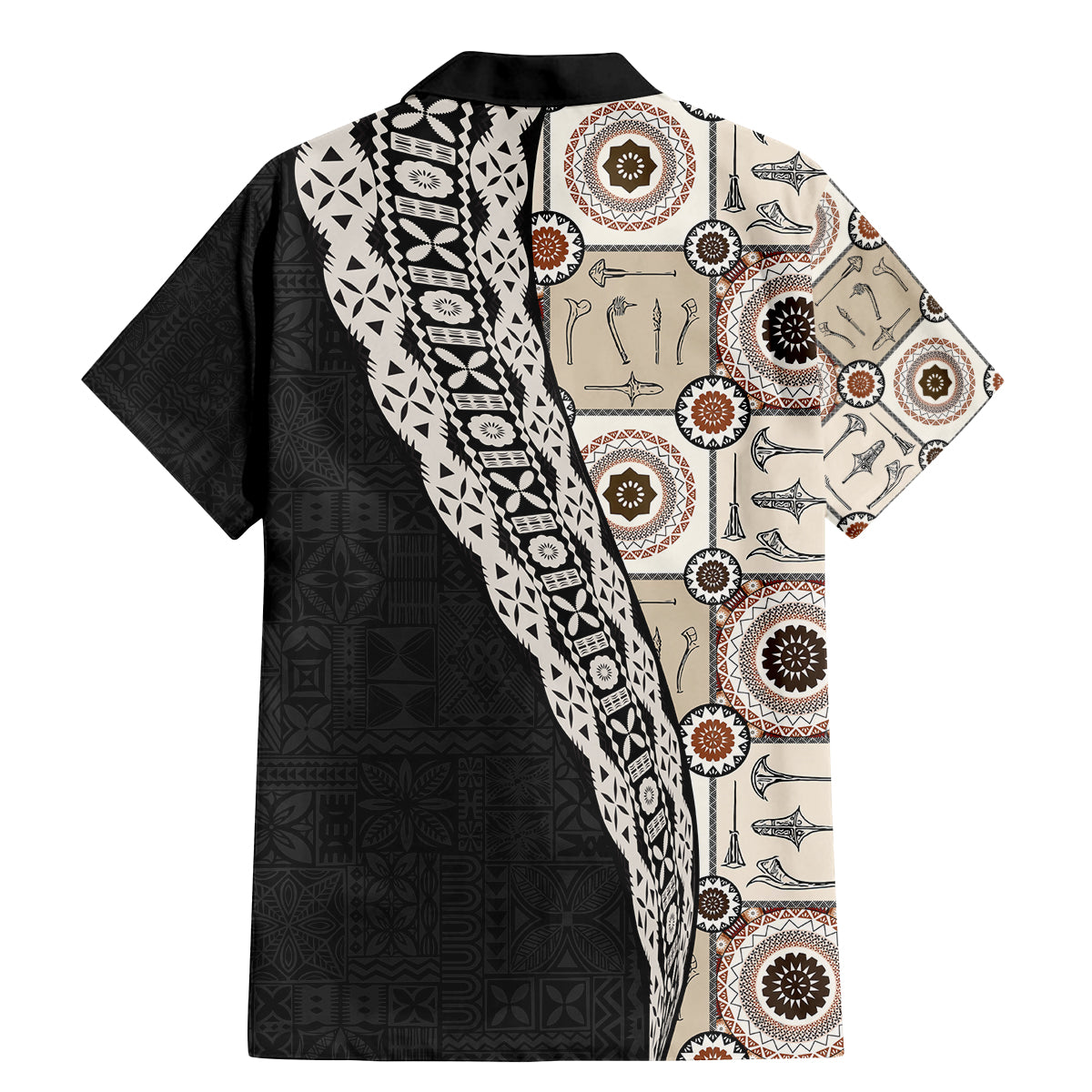 Tukenny Pattern Fijian War Clubs Mix Tapa Tribal Family Matching Mermaid Dress and Hawaiian Shirt LT03 - Polynesian Pride