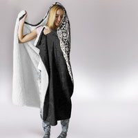 Tukenny Pattern Fijian War Clubs Mix Tapa Tribal Hooded Blanket LT03 - Polynesian Pride