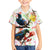 New Zealand Pohutukawa Tui Bird Kid Hawaiian Shirt Kowhai Version LT03 Kid White - Polynesian Pride