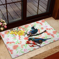 New Zealand Pohutukawa Tui Bird Rubber Doormat Kowhai Version LT03 - Polynesian Pride