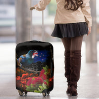 New Zealand ANZAC Day Luggage Cover Pohutukawa Flower and Tui Bird LT03 - Polynesian Pride