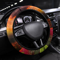 New Zealand ANZAC Day Steering Wheel Cover Pohutukawa Flower and Tui Bird