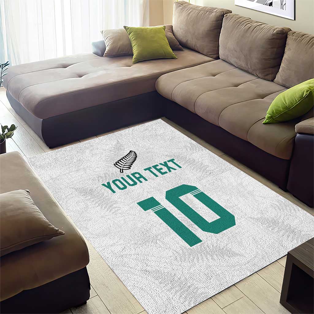 Custom New Zealand Football Area Rug Go All Silver Ferns - Towards World Cup 2026