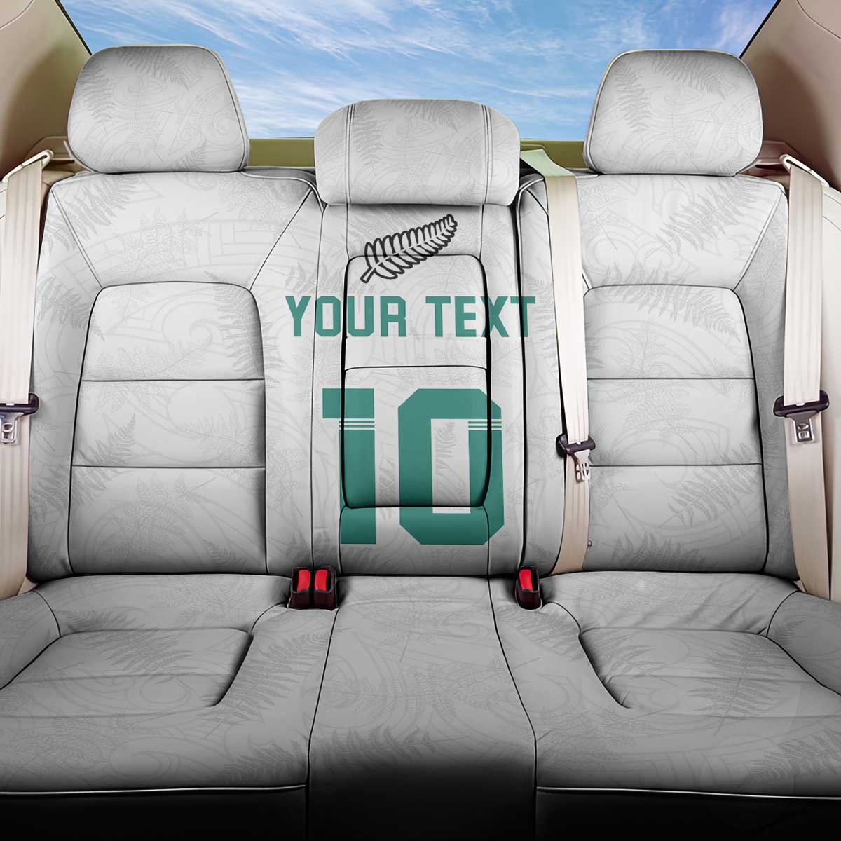 Custom New Zealand Football Back Car Seat Cover Go All Silver Ferns - Towards World Cup 2026 LT03 One Size White - Polynesian Pride