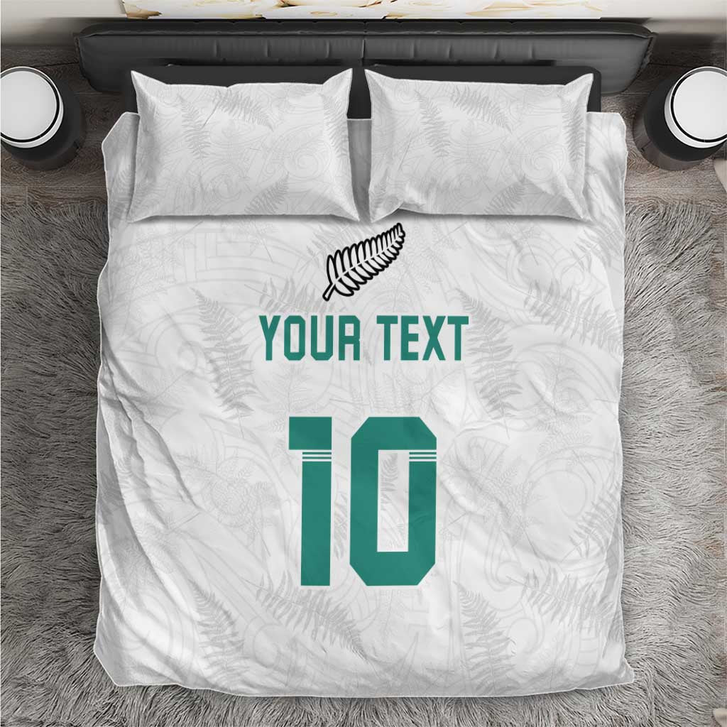 Custom New Zealand Football Bedding Set Go All Silver Ferns - Towards World Cup 2026